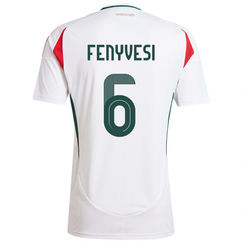 Kandiny Mujer Camiseta Hungría Evelin Fenyvesi #6 Blanco 2ª Equipación 24-26 La Camisa México