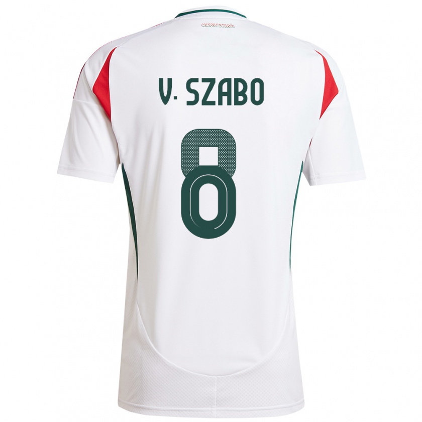 Kandiny Mujer Camiseta Hungría Viktória Szabó #8 Blanco 2ª Equipación 24-26 La Camisa México