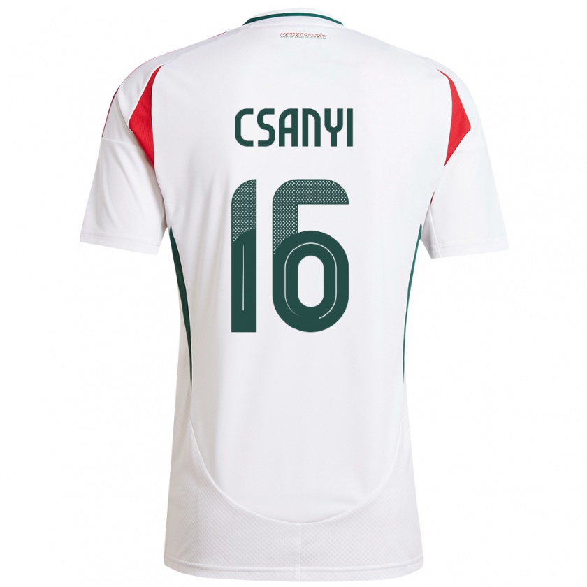 Kandiny Mujer Camiseta Hungría Diána Csányi #16 Blanco 2ª Equipación 24-26 La Camisa México