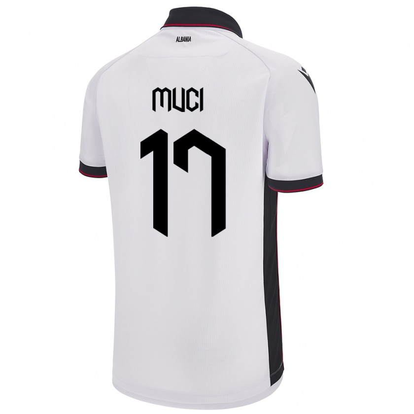 Kandiny Donna Maglia Albania Ernest Muci #17 Bianco Kit Gara Away 24-26 Maglietta