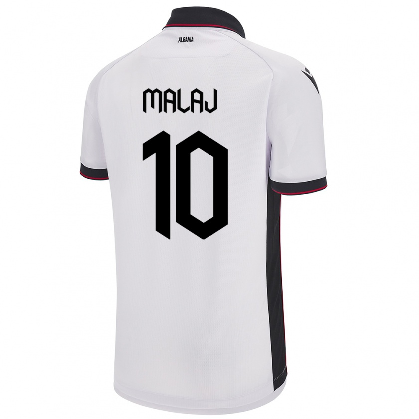 Kandiny Donna Maglia Albania Tedi Malaj #10 Bianco Kit Gara Away 24-26 Maglietta