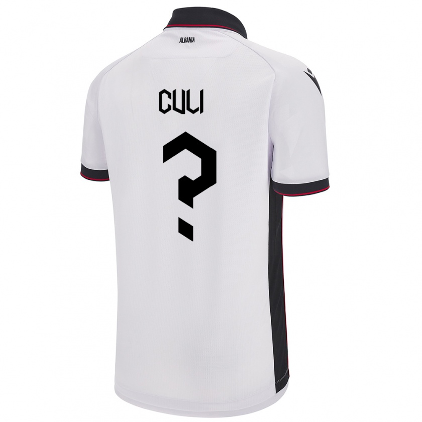 Kandiny Donna Maglia Albania Daniel Culi #0 Bianco Kit Gara Away 24-26 Maglietta