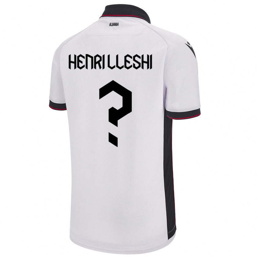 Kandiny Damen Albanien Henri Lleshi #0 Weiß Auswärtstrikot Trikot 24-26 T-Shirt Österreich