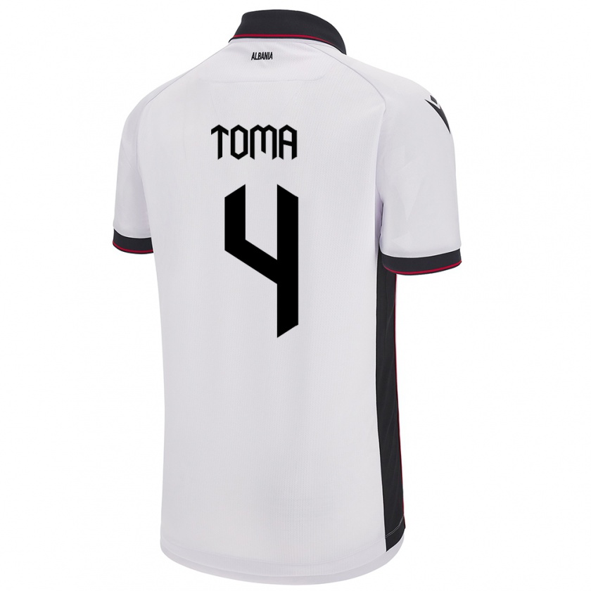 Kandiny Donna Maglia Albania Stella Toma #4 Bianco Kit Gara Away 24-26 Maglietta