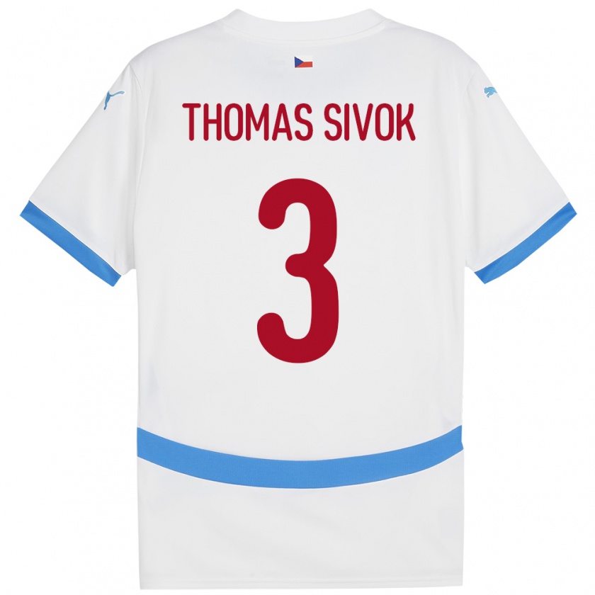 Kandiny Donna Maglia Cechia Andre Thomas Sivok #3 Bianco Kit Gara Away 24-26 Maglietta