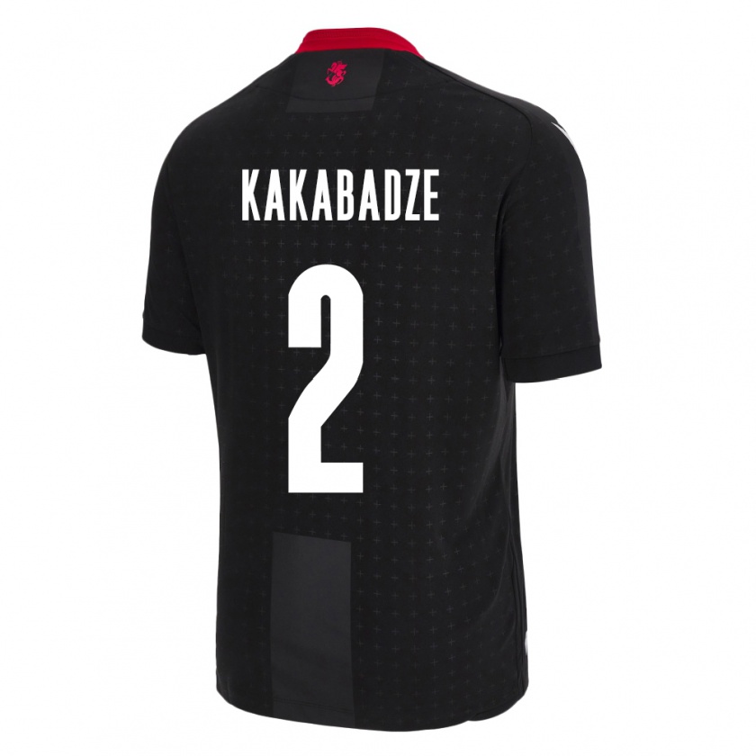 Kandiny Donna Maglia Georgia Otar Kakabadze #2 Nero Kit Gara Away 24-26 Maglietta