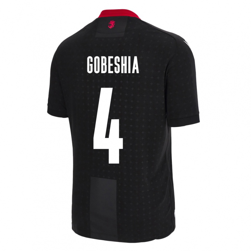 Kandiny Donna Maglia Georgia Tengo Gobeshia #4 Nero Kit Gara Away 24-26 Maglietta