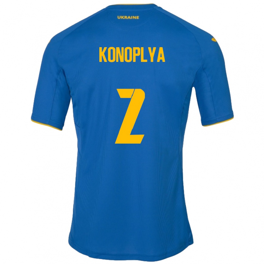 Kandiny Dames Oekraïne Yukhym Konoplya #2 Blauw Uitshirt Uittenue 24-26 T-Shirt België