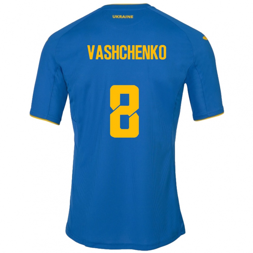 Kandiny Dames Oekraïne Daniil Vashchenko #8 Blauw Uitshirt Uittenue 24-26 T-Shirt België