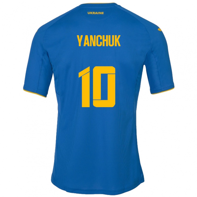 Kandiny Donna Maglia Ucraina Polina Yanchuk #10 Blu Kit Gara Away 24-26 Maglietta