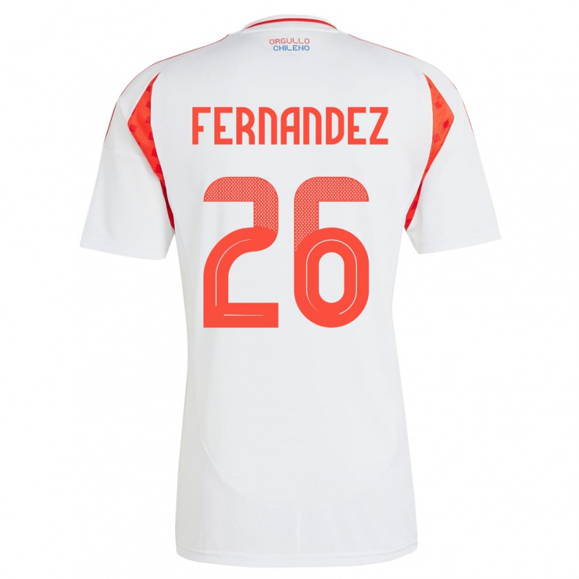 Kandiny Mujer Camiseta Chile Nicolás Fernández #26 Blanco 2ª Equipación 24-26 La Camisa