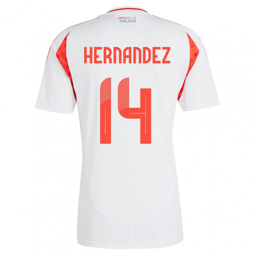 Kandiny Dames Chili Leandro Hernández #14 Wit Uitshirt Uittenue 24-26 T-Shirt België