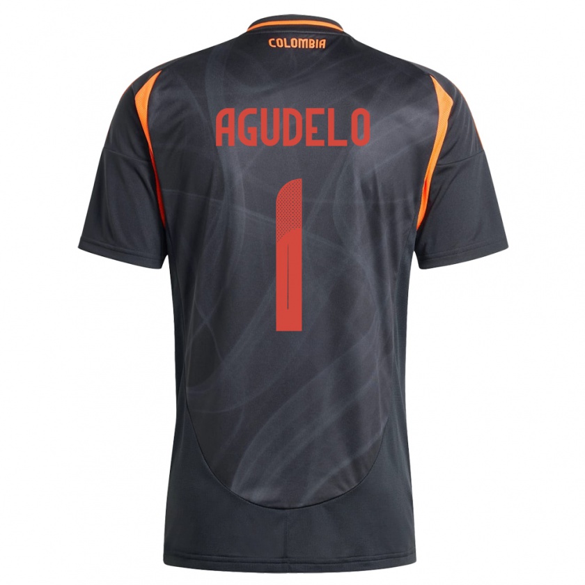 Kandiny Donna Maglia Colombia Luisa Agudelo #1 Nero Kit Gara Away 24-26 Maglietta