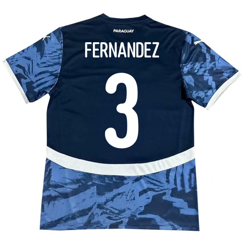 Kandiny Damen Paraguay Roberto Fernández #3 Blau Auswärtstrikot Trikot 24-26 T-Shirt Österreich