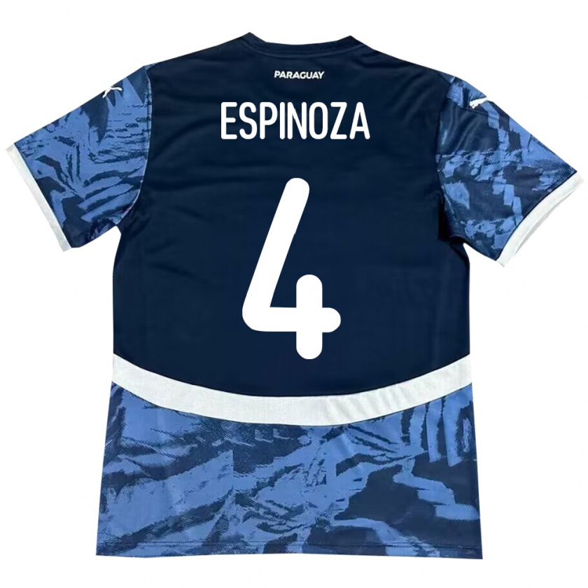 Kandiny Dames Paraguay Matías Espinoza #4 Blauw Uitshirt Uittenue 24-26 T-Shirt België