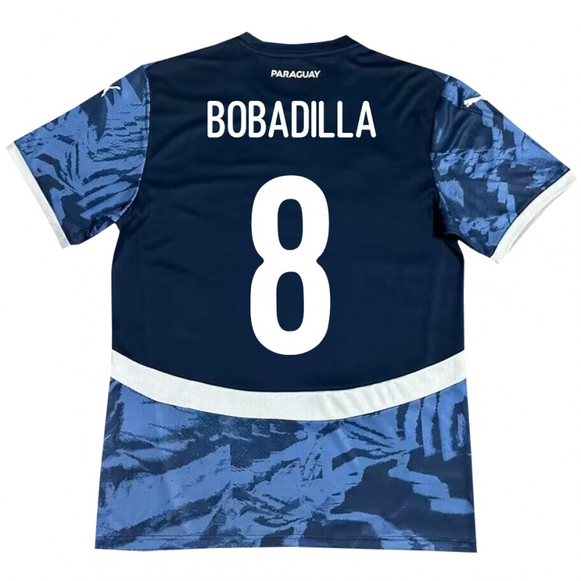 Kandiny Dames Paraguay Damián Bobadilla #8 Blauw Uitshirt Uittenue 24-26 T-Shirt België