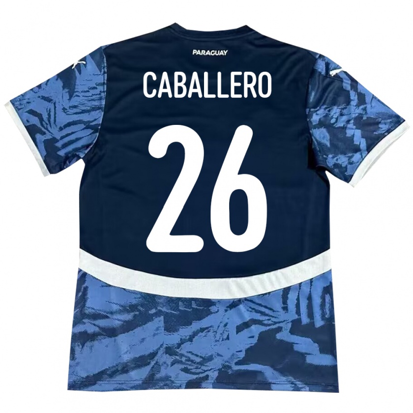 Kandiny Donna Maglia Paraguay Hernesto Caballero #26 Blu Kit Gara Away 24-26 Maglietta