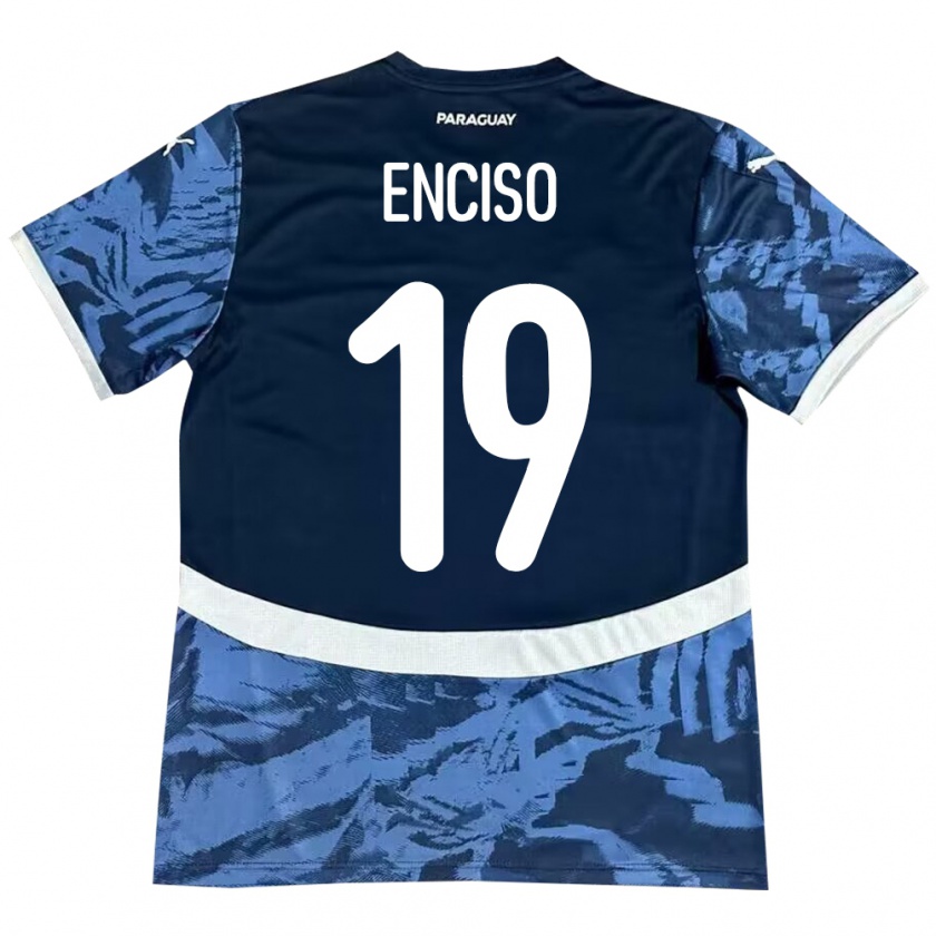 Kandiny Donna Maglia Paraguay Julio Enciso #19 Blu Kit Gara Away 24-26 Maglietta