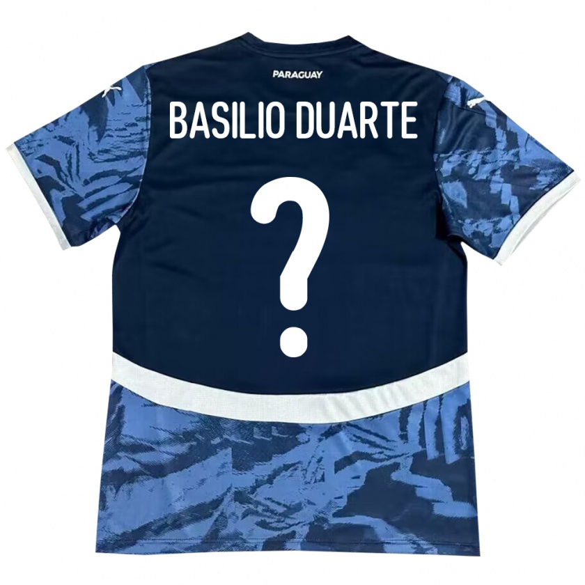 Kandiny Donna Maglia Paraguay Basilio Duarte #0 Blu Kit Gara Away 24-26 Maglietta