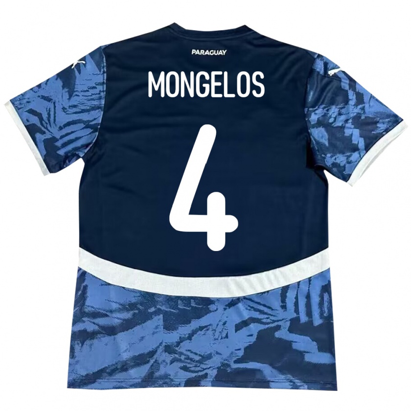 Kandiny Damen Paraguay Rolando Mongelós #4 Blau Auswärtstrikot Trikot 24-26 T-Shirt Österreich