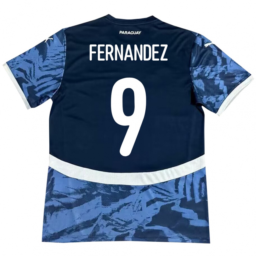 Kandiny Dames Paraguay David Fernández #9 Blauw Uitshirt Uittenue 24-26 T-Shirt