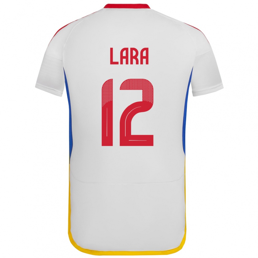 Kandiny Mujer Camiseta Venezuela Jesús Lara #12 Blanco 2ª Equipación 24-26 La Camisa