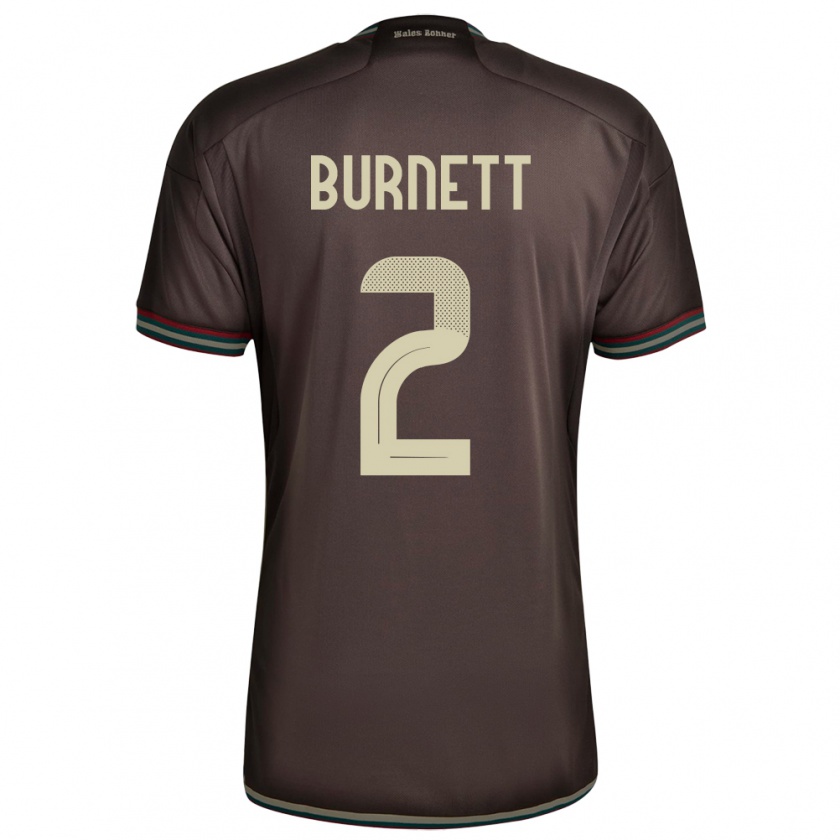 Kandiny Donna Maglia Giamaica Theanna Burnett #2 Marrone Notte Kit Gara Away 24-26 Maglietta