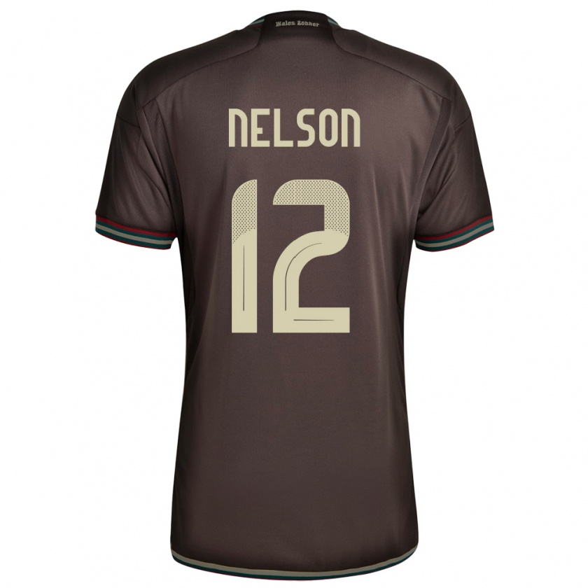 Kandiny Donna Maglia Giamaica Tyiesha Nelson #12 Marrone Notte Kit Gara Away 24-26 Maglietta