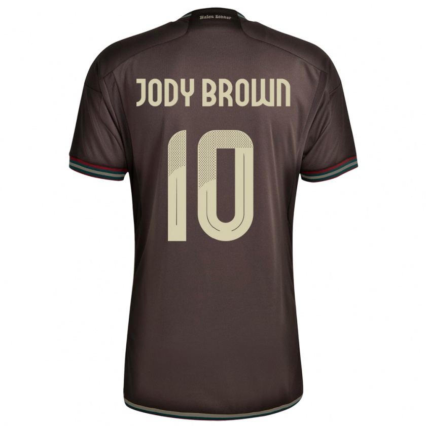 Kandiny Donna Maglia Giamaica Jody Brown #10 Marrone Notte Kit Gara Away 24-26 Maglietta