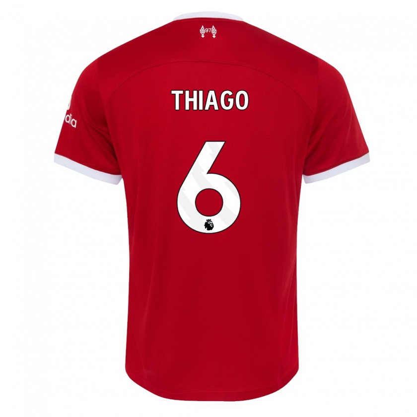 Kandiny Kinderen Thiago #6 Rood Thuisshirt Thuistenue 2023/24 T-Shirt België