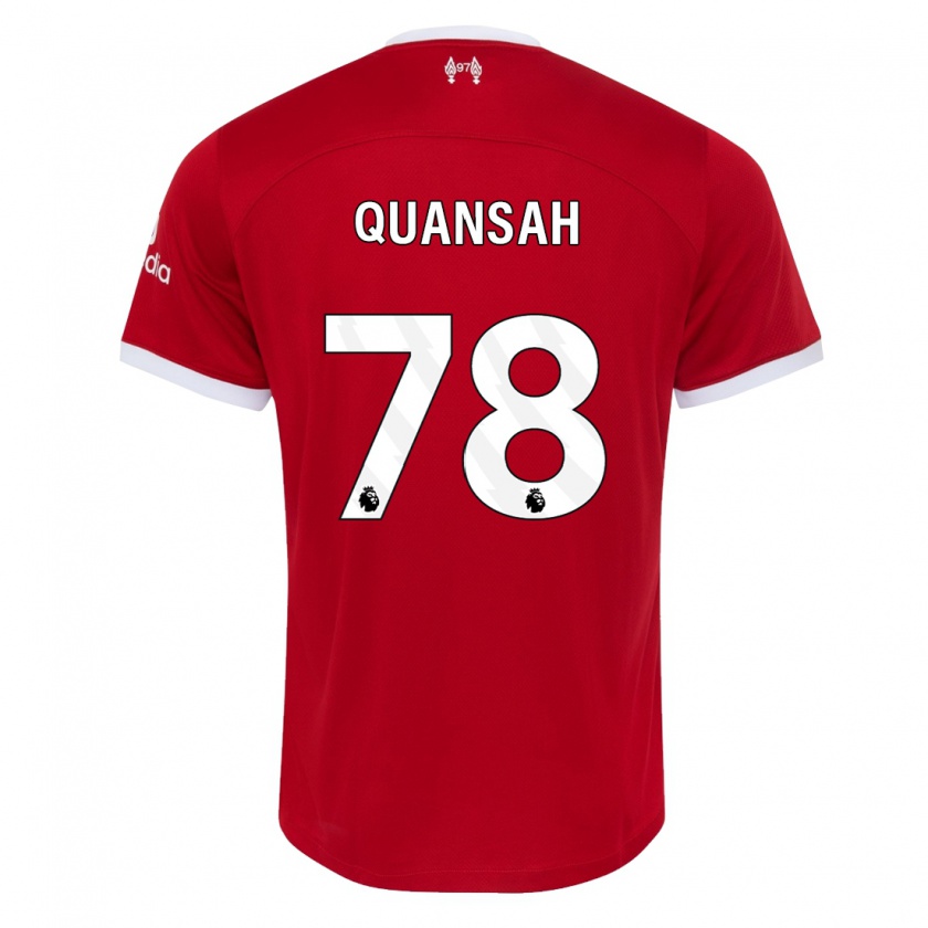 Kandiny Bambino Maglia Jarell Quansah #78 Rosso Kit Gara Home 2023/24 Maglietta