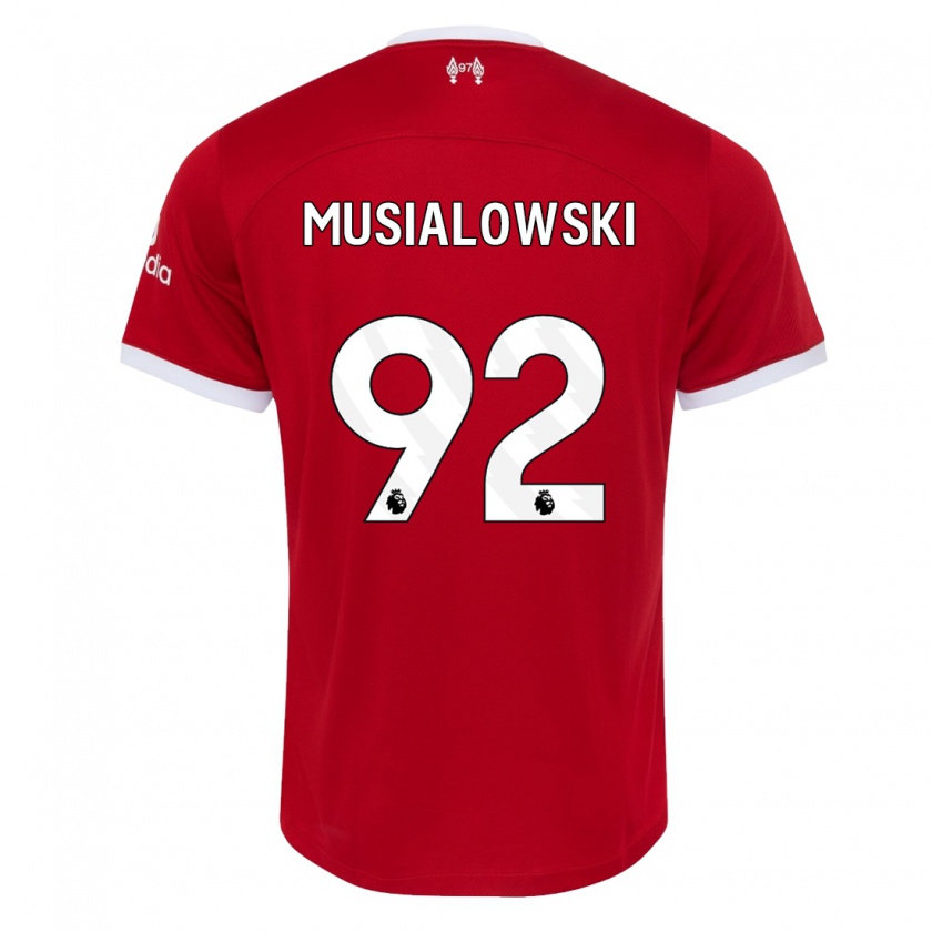 Kandiny Bambino Maglia Mateusz Musialowski #92 Rosso Kit Gara Home 2023/24 Maglietta