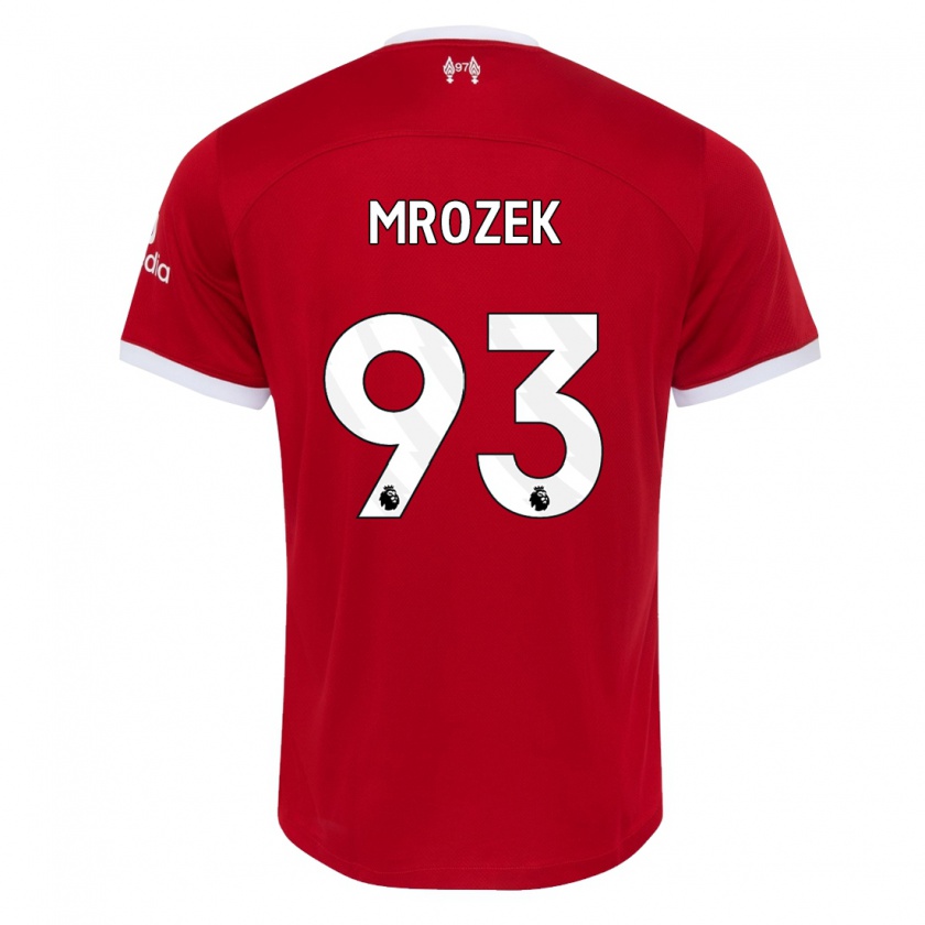 Kandiny Kinderen Fabian Mrozek #93 Rood Thuisshirt Thuistenue 2023/24 T-Shirt België