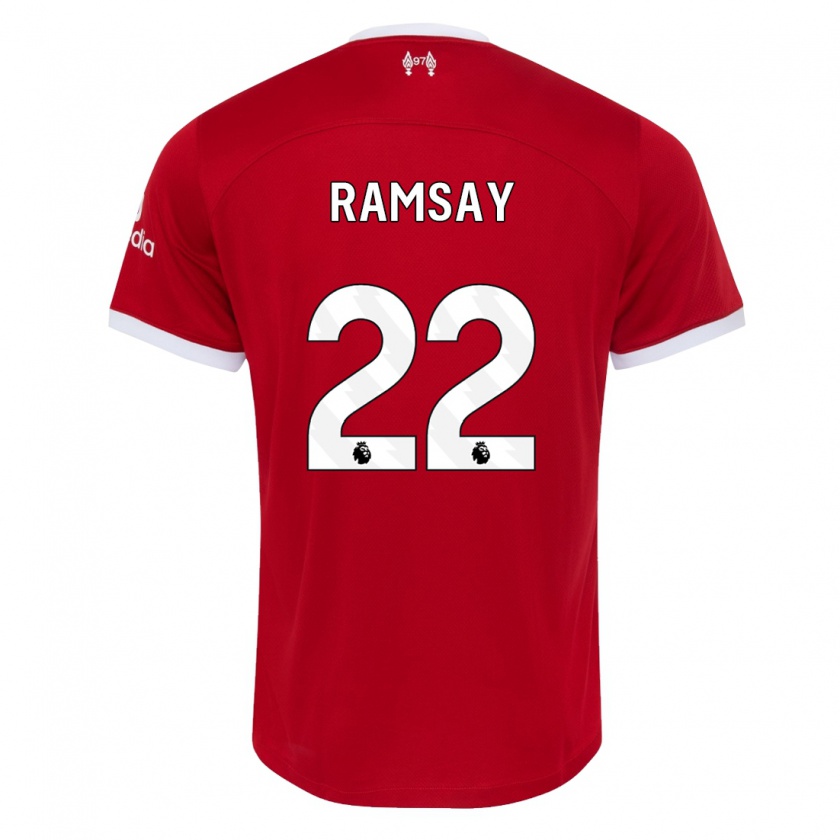 Kandiny Kinderen Calvin Ramsay #22 Rood Thuisshirt Thuistenue 2023/24 T-Shirt België