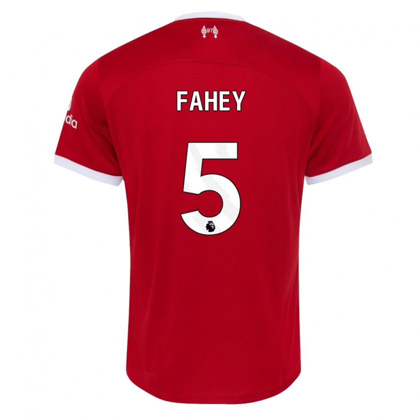 Kandiny Kinderen Niamh Fahey #5 Rood Thuisshirt Thuistenue 2023/24 T-Shirt België