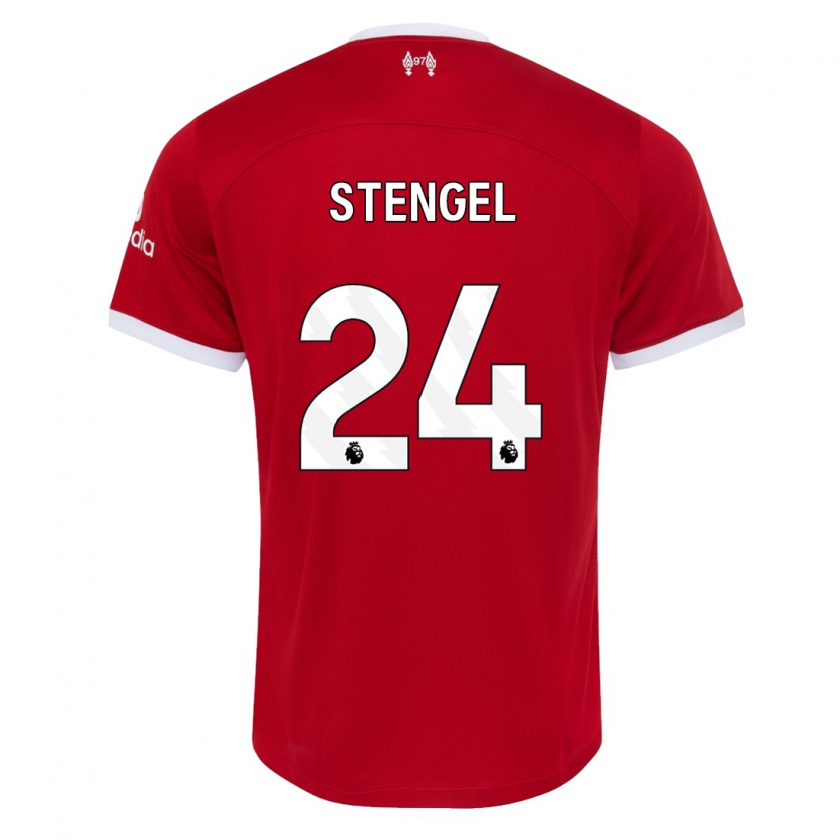 Kandiny Bambino Maglia Katie Stengel #24 Rosso Kit Gara Home 2023/24 Maglietta