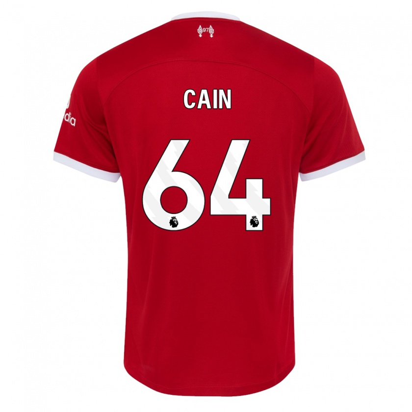 Kandiny Bambino Maglia Jake Cain #64 Rosso Kit Gara Home 2023/24 Maglietta