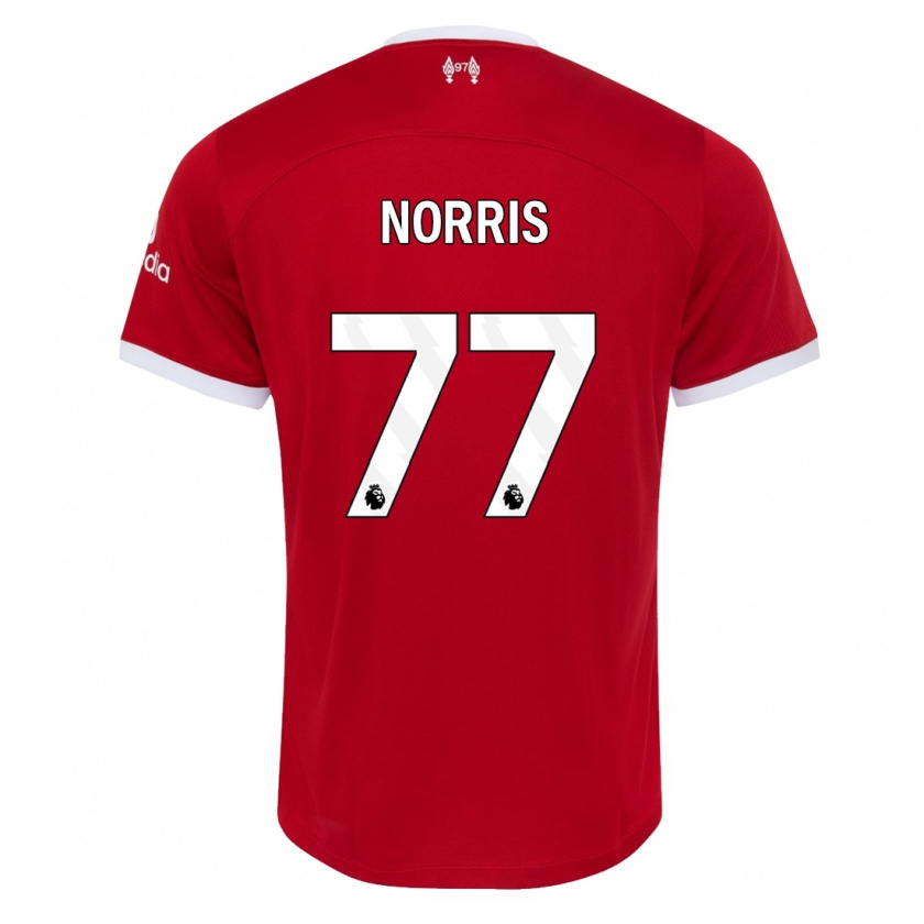 Kandiny Kinderen James Norris #77 Rood Thuisshirt Thuistenue 2023/24 T-Shirt België