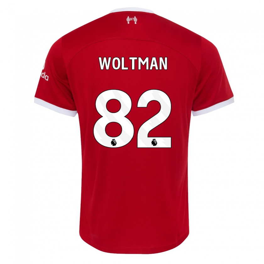 Kandiny Kinderen Max Woltman #82 Rood Thuisshirt Thuistenue 2023/24 T-Shirt België