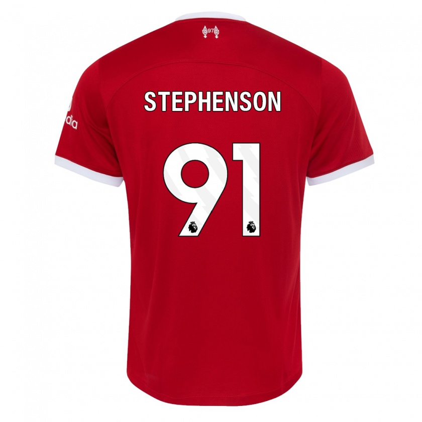 Kandiny Kinderen Luca Stephenson #91 Rood Thuisshirt Thuistenue 2023/24 T-Shirt België