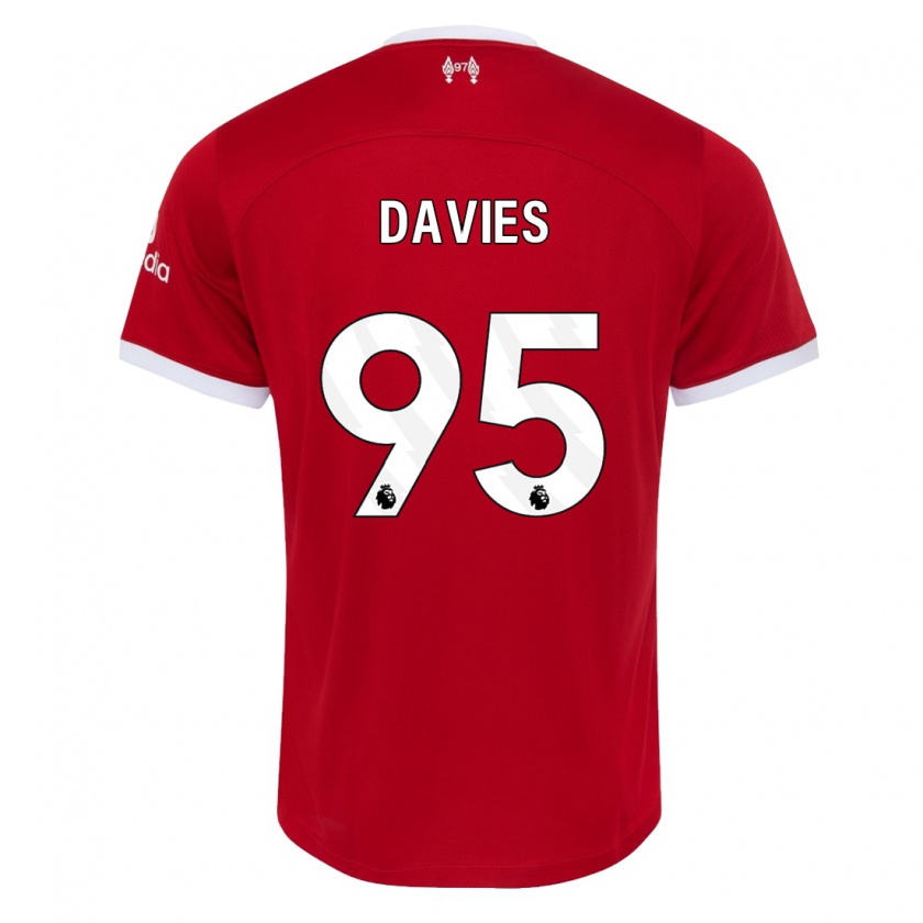 Kandiny Kinderen Harvey Davies #95 Rood Thuisshirt Thuistenue 2023/24 T-Shirt België