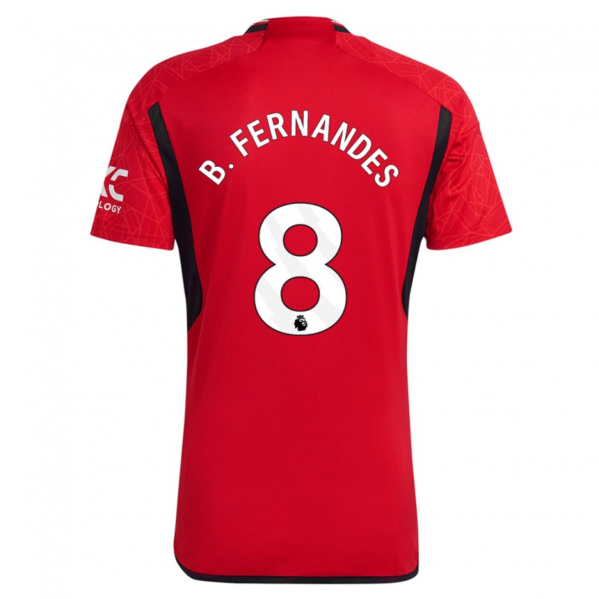 Kandiny Niño Camiseta Bruno Fernandes #8 Rojo 1ª Equipación 2023/24 La Camisa