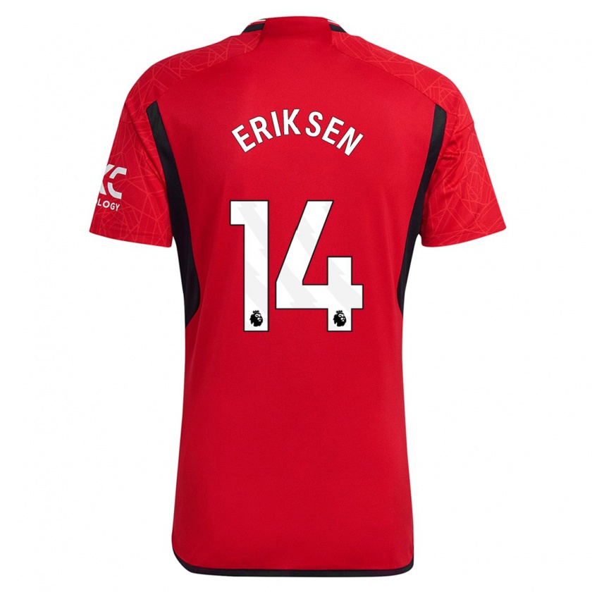 Kandiny Kinderen Christian Eriksen #14 Rood Thuisshirt Thuistenue 2023/24 T-Shirt België