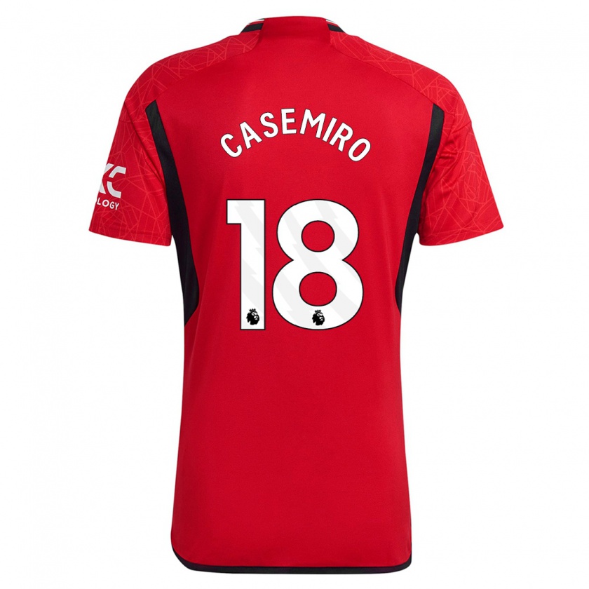 Kandiny Kinderen Casemiro #18 Rood Thuisshirt Thuistenue 2023/24 T-Shirt België