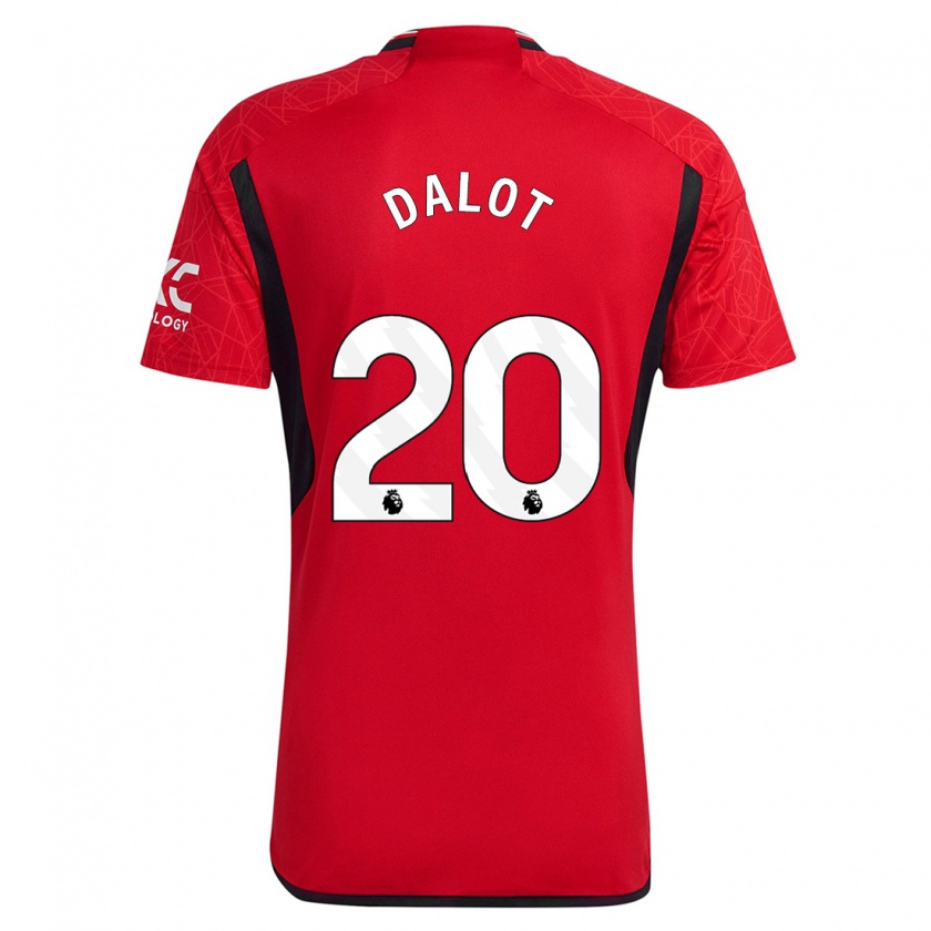 Kandiny Kinderen Diogo Dalot #20 Rood Thuisshirt Thuistenue 2023/24 T-Shirt België