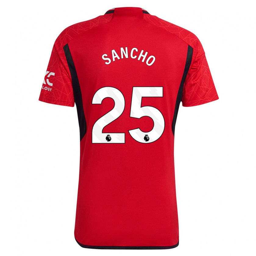 Kandiny Kinderen Jadon Sancho #25 Rood Thuisshirt Thuistenue 2023/24 T-Shirt België