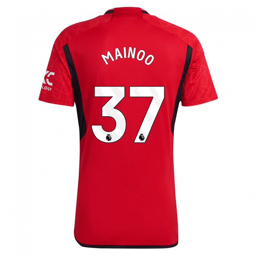 Kandiny Niño Camiseta Kobbie Mainoo #37 Rojo 1ª Equipación 2023/24 La Camisa