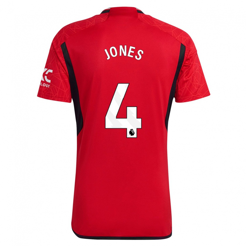 Kandiny Kinderen Phil Jones #4 Rood Thuisshirt Thuistenue 2023/24 T-Shirt België