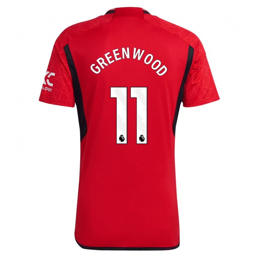 Kandiny Niño Camiseta Mason Greenwood #11 Rojo 1ª Equipación 2023/24 La Camisa