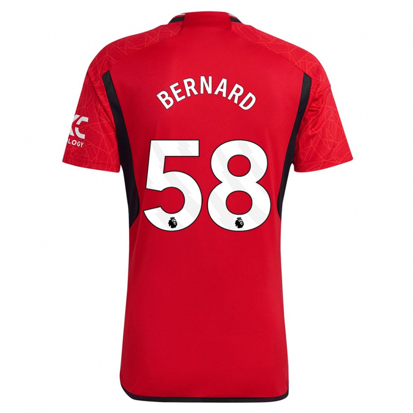 Kandiny Kinderen Bernard #58 Rood Thuisshirt Thuistenue 2023/24 T-Shirt België